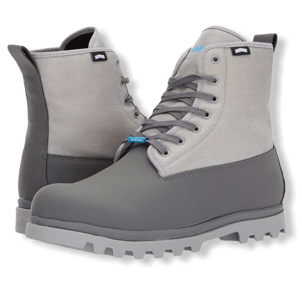 Native Shoes Unisex Johnny Treklite Lace Up Rain Snow Boots In Grey